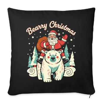 Ours de Noël Bearry Noël Noël - Housse de coussin décorative 45 x 45 cm - noir - Devant