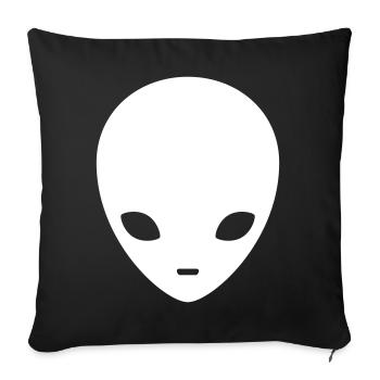 Cosmic Alien Silhouette Minimal - Sofa pillowcase 17,3'' x 17,3'' (45 x 45 cm) - black - Front