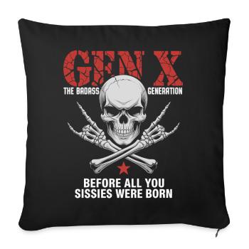 Gen X The Badass Generation Crossbones - Sofa pillowcase 17,3'' x 17,3'' (45 x 45 cm) - black - Front