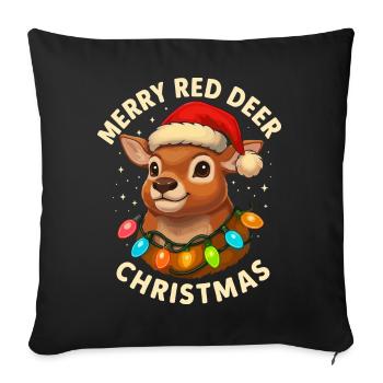 Deer Christmas Hunter Gift Deer - Sofa pillowcase 17,3'' x 17,3'' (45 x 45 cm) - black - Front