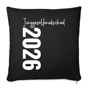 Bachelor party 2026 - Sofa pillowcase 17,3'' x 17,3'' (45 x 45 cm) - black - Front