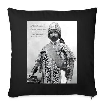 Haile Selassie I Jah Rastafari Rasta Reggae Roots - Sofa pillowcase 17,3'' x 17,3'' (45 x 45 cm) - black - Front