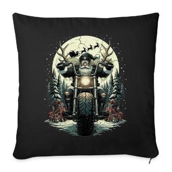 Funny Biker Santa Claus Rock Motorcycle - Sofa pillowcase 17,3'' x 17,3'' (45 x 45 cm) - black - Front