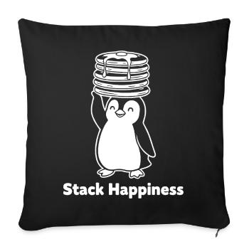 Stack Happiness Pinguin Pfannkuchen - Sofakissenbezug 45 x 45 cm - Schwarz - Vorne