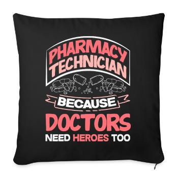 Apotheker Pharmazeutisch-technischer - Sofakissenbezug 45 x 45 cm - Schwarz - Vorne