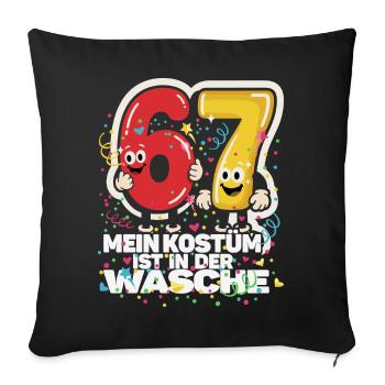 67 Six Sept Carnaval Drôle de Dicton, Carnaval - Housse de coussin décorative 45 x 45 cm - noir - Devant