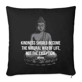 La bonté du Bouddha : Vie naturelle - Housse de coussin décorative 45 x 45 cm - noir - Devant