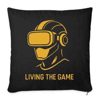 Golden VR: Living the Game - Sofa pillowcase 17,3'' x 17,3'' (45 x 45 cm) - black - Front
