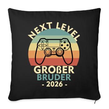 Next Level Großer Bruder Loading 2026 Geschwister - Sofakissenbezug 45 x 45 cm - Schwarz - Vorne