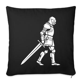 Armure de chevalier : détaillé sur le Moyen Âge - Housse de coussin décorative 45 x 45 cm - noir - Devant
