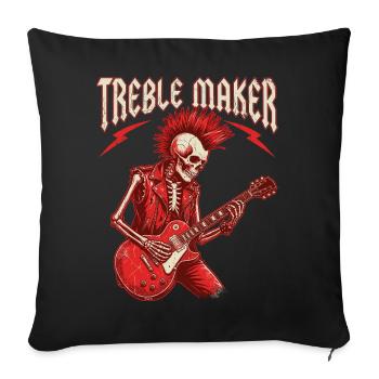 Treble Maker Guitariste Musicien Pun Rock - Housse de coussin décorative 45 x 45 cm - noir - Devant