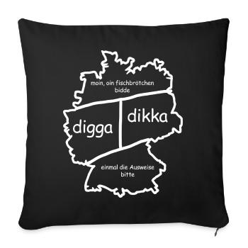Digga / Dikka UK - Funny Memes - Sofa pillowcase 17,3'' x 17,3'' (45 x 45 cm) - black - Front