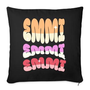 Emmi Emmely Emeli Emmeli - Sofa pillowcase 17,3'' x 17,3'' (45 x 45 cm) - black - Front