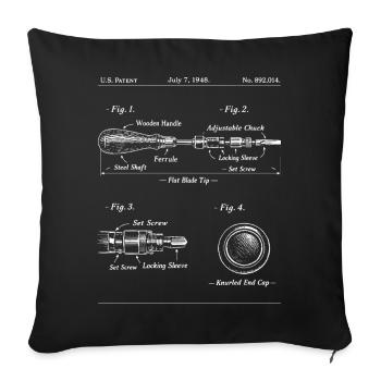 Vintage Screwdriver Patent Blueprint - Sofa pillowcase 17,3'' x 17,3'' (45 x 45 cm) - black - Front
