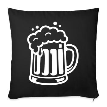 Bierkrug Comic Bier - Sofakissenbezug 45 x 45 cm - Schwarz - Vorne