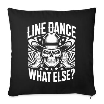 Cowboy en Ligne de Crâne - Housse de coussin décorative 45 x 45 cm - noir - Devant