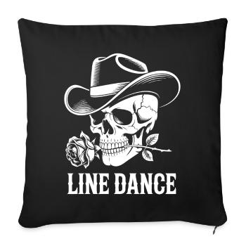 Line Dance Skull with Rose - Sofa pillowcase 17,3'' x 17,3'' (45 x 45 cm) - black - Front