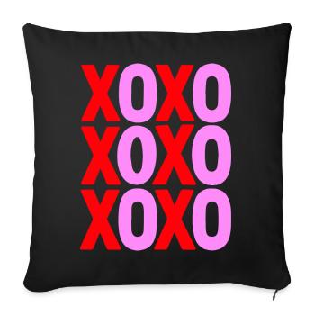 XOXO Love Typography Minimal Design - Sofa pillowcase 17,3'' x 17,3'' (45 x 45 cm) - black - Front