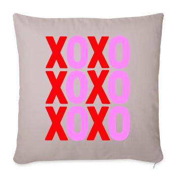 XOXO Love Typographie Design minimaliste - Housse de coussin décorative 45 x 45 cm - taupe clair - Devant