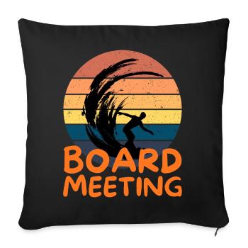 Surfing Board Meeting - Sofa pillowcase 17,3'' x 17,3'' (45 x 45 cm) - black - Front