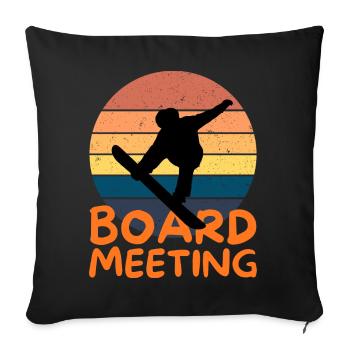 Snowboarding Board Meeting - Sofa pillowcase 17,3'' x 17,3'' (45 x 45 cm) - black - Front