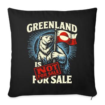 Ours polaire invendable au Groenland Drôle - Housse de coussin décorative 45 x 45 cm - noir - Devant