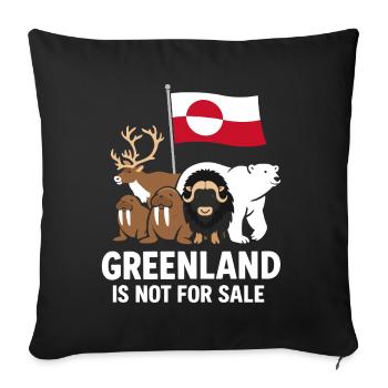 Greenland Not For Sale - Sofa pillowcase 17,3'' x 17,3'' (45 x 45 cm) - black - Front
