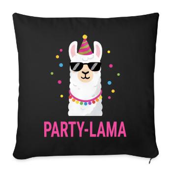 Groupe de Carnaval de costumes de lamas Femmes hommes - Housse de coussin décorative 45 x 45 cm - noir - Devant
