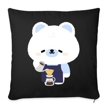 Cozy Polar Bear Barista - Sofa pillowcase 17,3'' x 17,3'' (45 x 45 cm) - black - Front