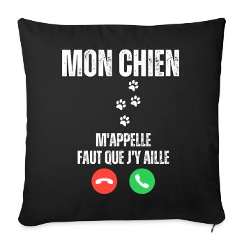 Mon Chien M'Appelle Faut Que J'y Aille - Housse de coussin décorative 45 x 45 cm - noir - Devant