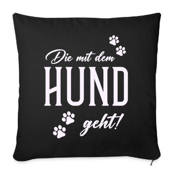 Dog and walking style - Sofa pillowcase 17,3'' x 17,3'' (45 x 45 cm) - black - Front