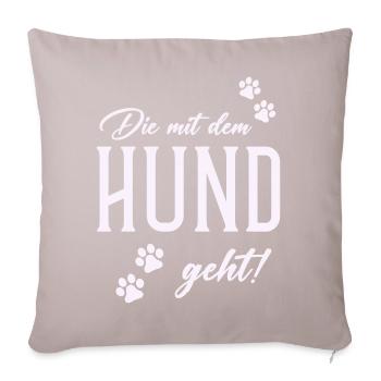 Dog and walking style - Sofa pillowcase 17,3'' x 17,3'' (45 x 45 cm) - light taupe - Front