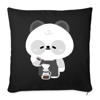 Panda Barista Coffee Brew - Housse de coussin décorative 45 x 45 cm - noir - Devant