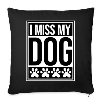 Mon chien Dog Amamant Dog Love Logo de blague - Housse de coussin décorative 45 x 45 cm - noir - Devant