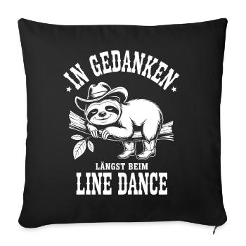 Sloth Line Dance Thoughts - Sofa pillowcase 17,3'' x 17,3'' (45 x 45 cm) - black - Front