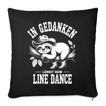 Faultier Line Dance Gedanken - Sofakissenbezug 45 x 45 cm - Schwarz - Vorne