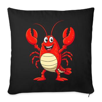 Costume de homard Créature marine crabe sous-marine - Housse de coussin décorative 45 x 45 cm - noir - Devant