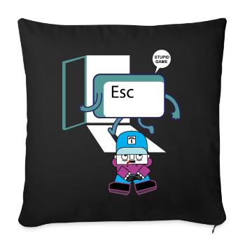 Escape Key Hero Retro Gamer Tastenkappe - Sofakissenbezug 45 x 45 cm - Schwarz - Vorne