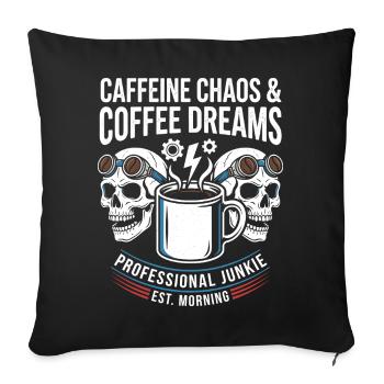 Coffee Mayhem Crânes Morning Junkie Design - Housse de coussin décorative 45 x 45 cm - noir - Devant