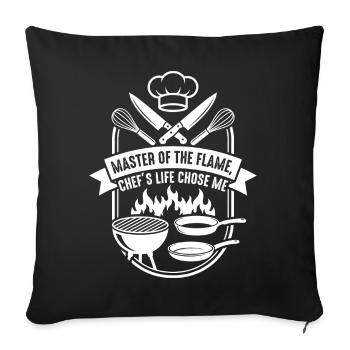 Héros Grill Maître de la Flamme - Housse de coussin décorative 45 x 45 cm - noir - Devant
