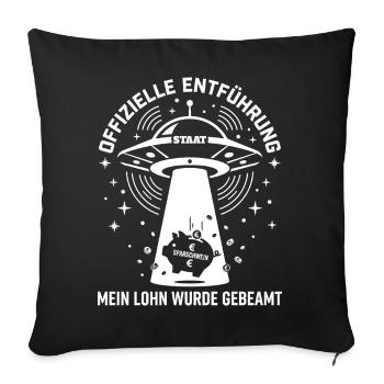 Enlèvement officiel État OVNI Officiel Mon salaire - Housse de coussin décorative 45 x 45 cm - noir - Devant