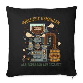 Full-time ground paid out as espresso - Sofa pillowcase 17,3'' x 17,3'' (45 x 45 cm) - black - Front