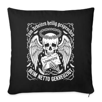 Canonized for work - Sofa pillowcase 17,3'' x 17,3'' (45 x 45 cm) - black - Front