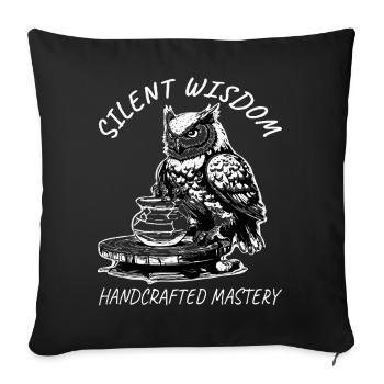 Silent Wisdom Pottery Owl - Sofa pillowcase 17,3'' x 17,3'' (45 x 45 cm) - black - Front