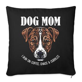 Jack Russell Dog Mom - Câlins au café chaos - Housse de coussin décorative 45 x 45 cm - noir - Devant