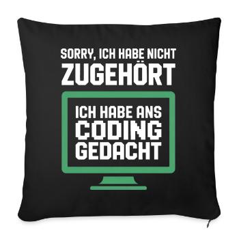 Pensée de codage à l’écran - Housse de coussin décorative 45 x 45 cm - noir - Devant