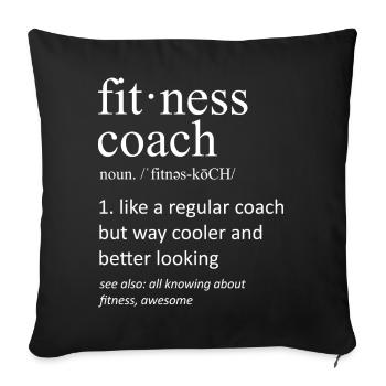 Fitness Heartbeat Gym Workout Pulse Design - Sofa pillowcase 17,3'' x 17,3'' (45 x 45 cm) - black - Front