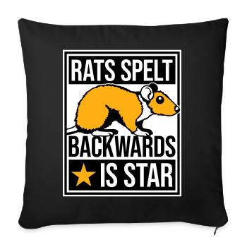 Rats Spelt Backwards Is Star Lustiger Ratte Spruch - Sofa pillowcase 17,3'' x 17,3'' (45 x 45 cm) - black - Front