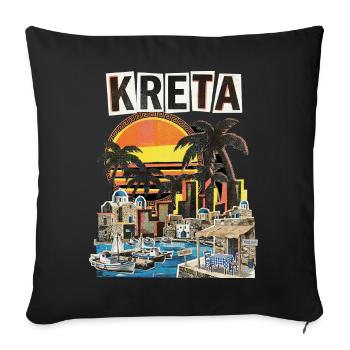 Crete Holidays Greece - Sofa pillowcase 17,3'' x 17,3'' (45 x 45 cm) - black - Front