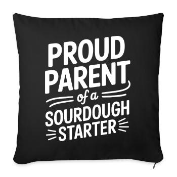 Parent fier d’un levain au levain - Housse de coussin décorative 45 x 45 cm - noir - Devant